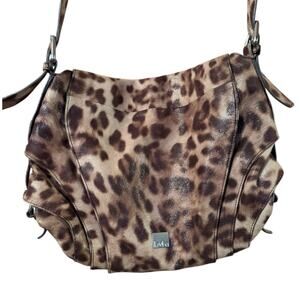 Lodis Leopard Print Shoulder Bag Designer Hobo Bag Purse Animal Print